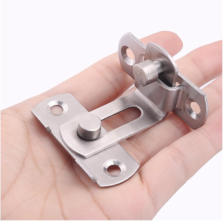 Barn Door Lock, Flip Door Sliding Latch, 90 Degree Stainless Steel Angle Door Latch Buckle, Hook Lock Latch for Barn Garden - Image 3