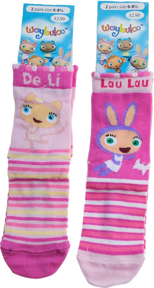 Socks 2 Pairs Socks Nok Tok Waybuloo Girls Boys Lau Lau and De Li Yo Jo