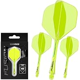 Winmau Darts Fusion Integrated Flight &amp; Shaft System - No.2 Shape and Design - Available in Short, Intermediate &amp; Medium - Clear, Red &amp; Purple