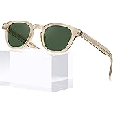 CARFIA Keyhole Square Acetate Mens Sunglasses Retro Polarized Cool Shades | UV400 Polarized Lenses Reduce Glare, Vintage Design, Lightweight &amp; Hypoallergenic, Great For Driving, Leather Case Included