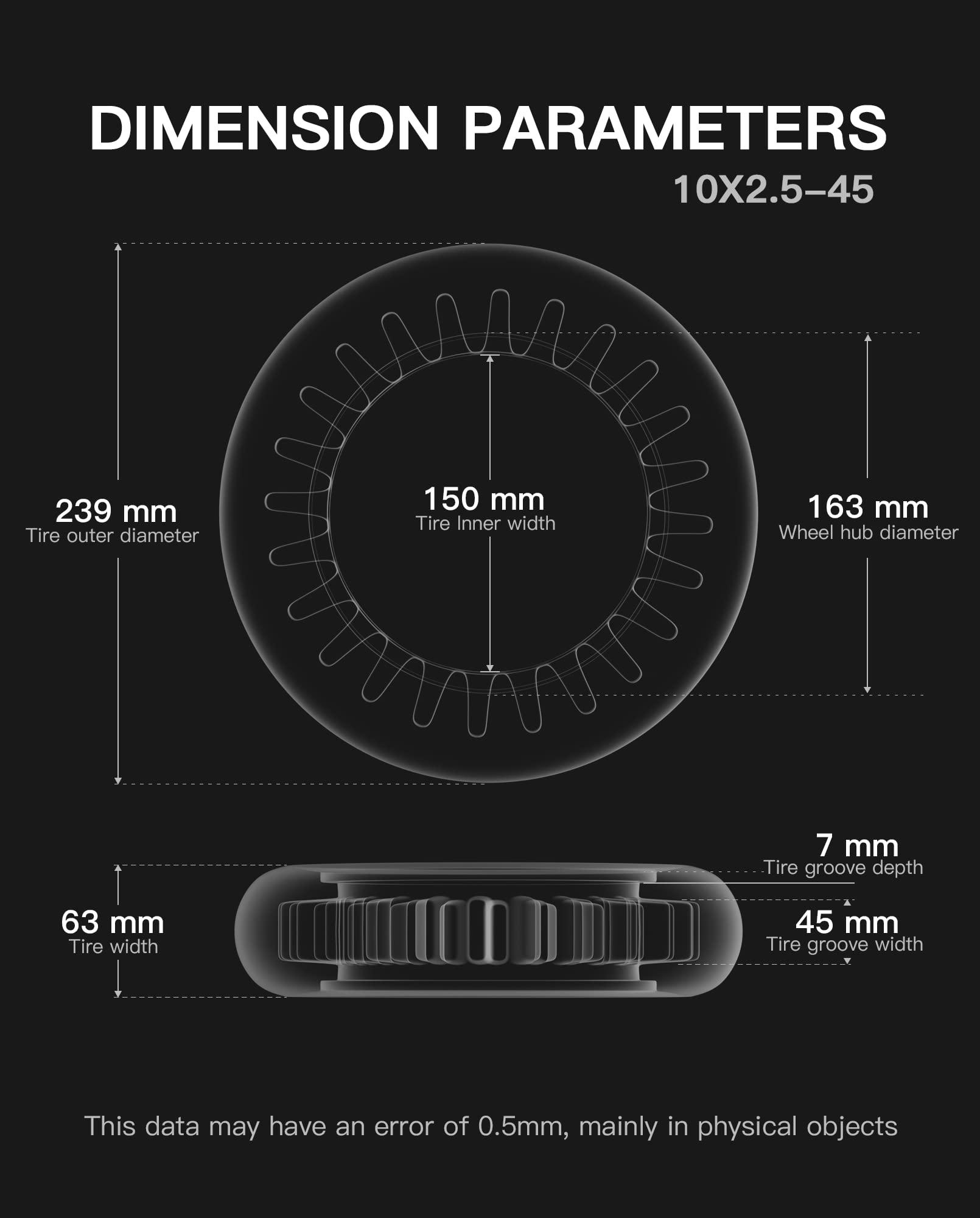 stio Solid Rubber Tire 10x2.5 inch for Segway Ninebot MAX G30 G30P G30LP/Hiboy S2 MAX,Dual Shock Absorption Honeycomb Explosion-Proof Front/Rear Tire 2PCS