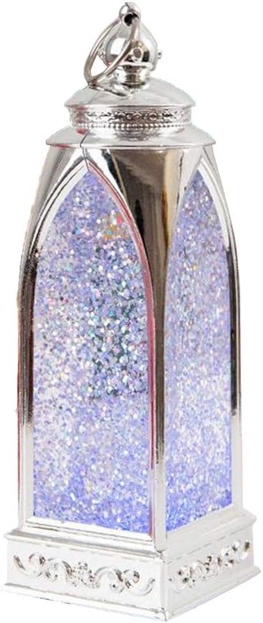 Christmas Snow Globe Lantern, Glitter Snow Globe Water Lantern Decoration Lighted Santa Claus Swirling Glitter Snow Globe Water Lantern Decoration, Decorative Candle Lanterns
