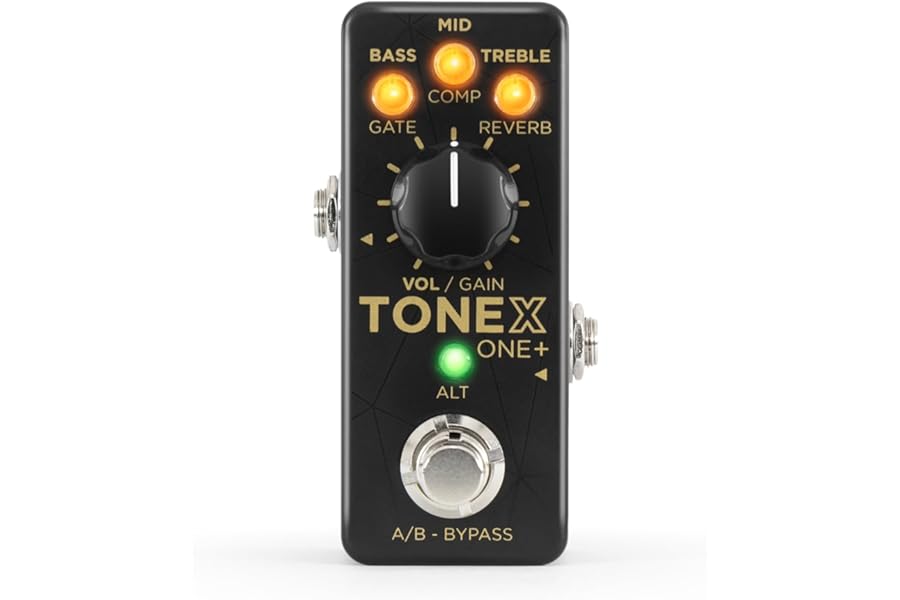 IK Multimedia TONEX ONE+ AI Guitar Amp & Effects Pedal with Bluetooth Wireless Editing, MIDI Control, USB Audio Interface, 60,000+ Tone Models, Compact Amp Simulator Cab & Stompbox Modeler