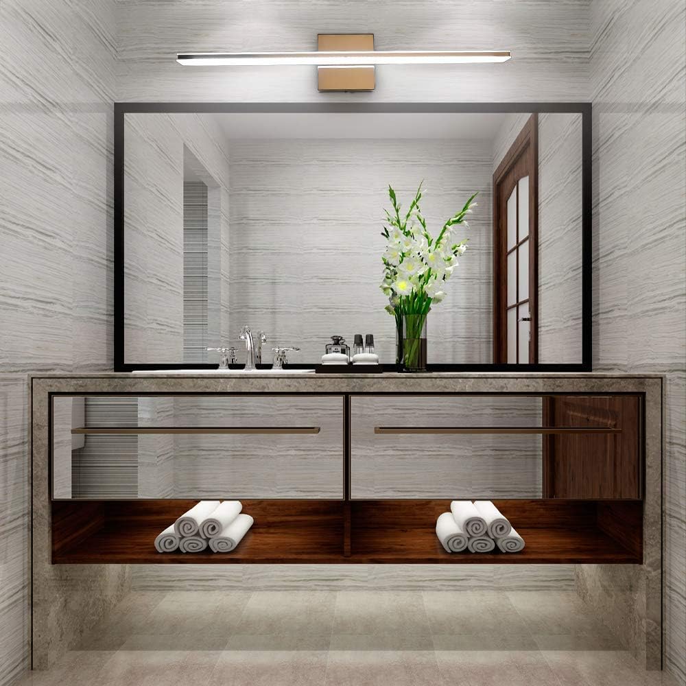 LED Vanity Lights, BRIVOLART 24 Inch 14W Cool White 6000K LED Bathroom Bedroom Vanity Light Fixtures Modern Chrome Bathroom Vanity Lights for Mirror - - 