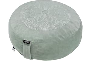 MYDAYS OUTDOOR Meditation Cushion,Comfortable Floor Pillow, Memory Foam Fill in Meditation Pillow with Velvet Cover,Floor Cushion Seating for Adults,Premium Yoga Bolster (Grey)