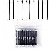 Doromy 200Pcs Plastic Disposable Blackhead Remover Double-Headed Comedones Extractor Black Pimple Popper Tool Acne Removal Stick Cotton Swab Beauty Tool