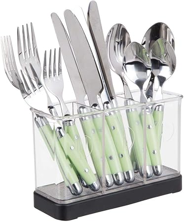 Mdesign Utensil Spatula Cutlery Holder For Kitchen Countertop Storage Matte Black Clear Amazon Co Uk Kitchen Home