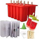 Homemade Popsicle Molds Shapes, Silicone Frozen Ice Popsicle Maker-BPA Free, with 50 Popsicle Sticks, 50 Popsicle Bags, Funne