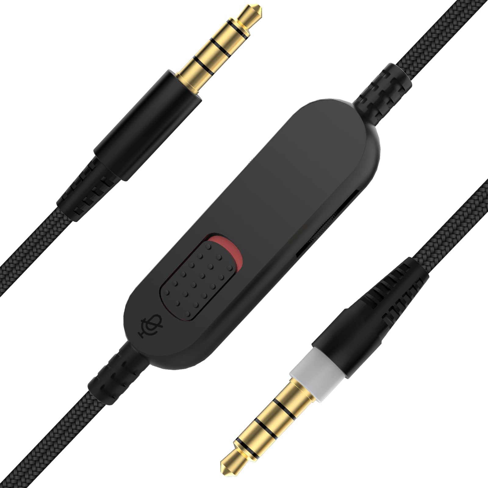 Cloud Alpha Cable Compatible with HyperX Cloud Alpha, Cloud Alpha S, Mix, Flight, Logitech G633, G635, G933, G935 Gaming Headset, 3.5mm Audio Cable with Mute & Volume Controls (No Mic, 6.56ft)