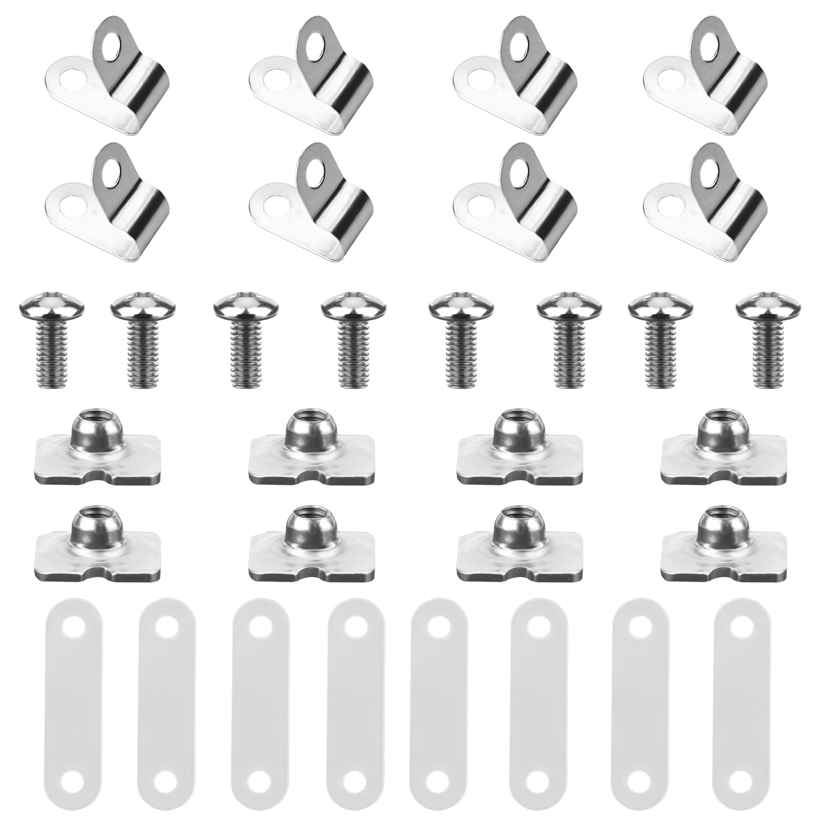 Football Helmet Repair Kit, Including Stainless Steel R-shape Soccer Visor Clips, Nuts, Screws, Rubber Gasket, Baseball, Softball, Hockey, Football Helmet Hardware Kit