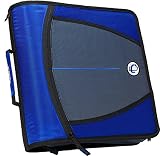 Case-it Mighty Zip Tab 3-Inch Zipper Binder, Blue, D-146-BLU