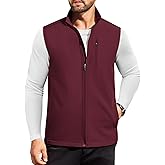 COOFANDY Mens Lightweight Softshell Vest Windproof Sleeveless Jacket Zip Up Fleece Lined Vest Outerwear for Golf Running