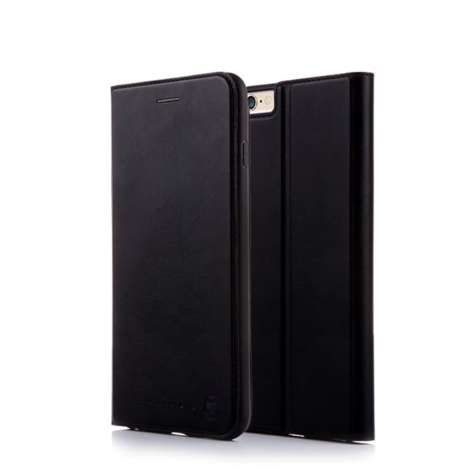 Nouske iPhone 6 Plus/6s Plus Hülle 5.5 Zoll Stand Etui with Karte Halterung Leder Wallet Klapphülle Flip Book Case TPU Cover 