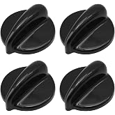 Aynaxcol 4 Pcs WB03T10236 Burner Control Knob Black Cooktop Knobs Gas Range Knobs Replacement for GE Gas Range Stove Oven JGP933BEK1BB JGP933BEK2BB JGP933CEK1CC Replaces AP3883034 1166373