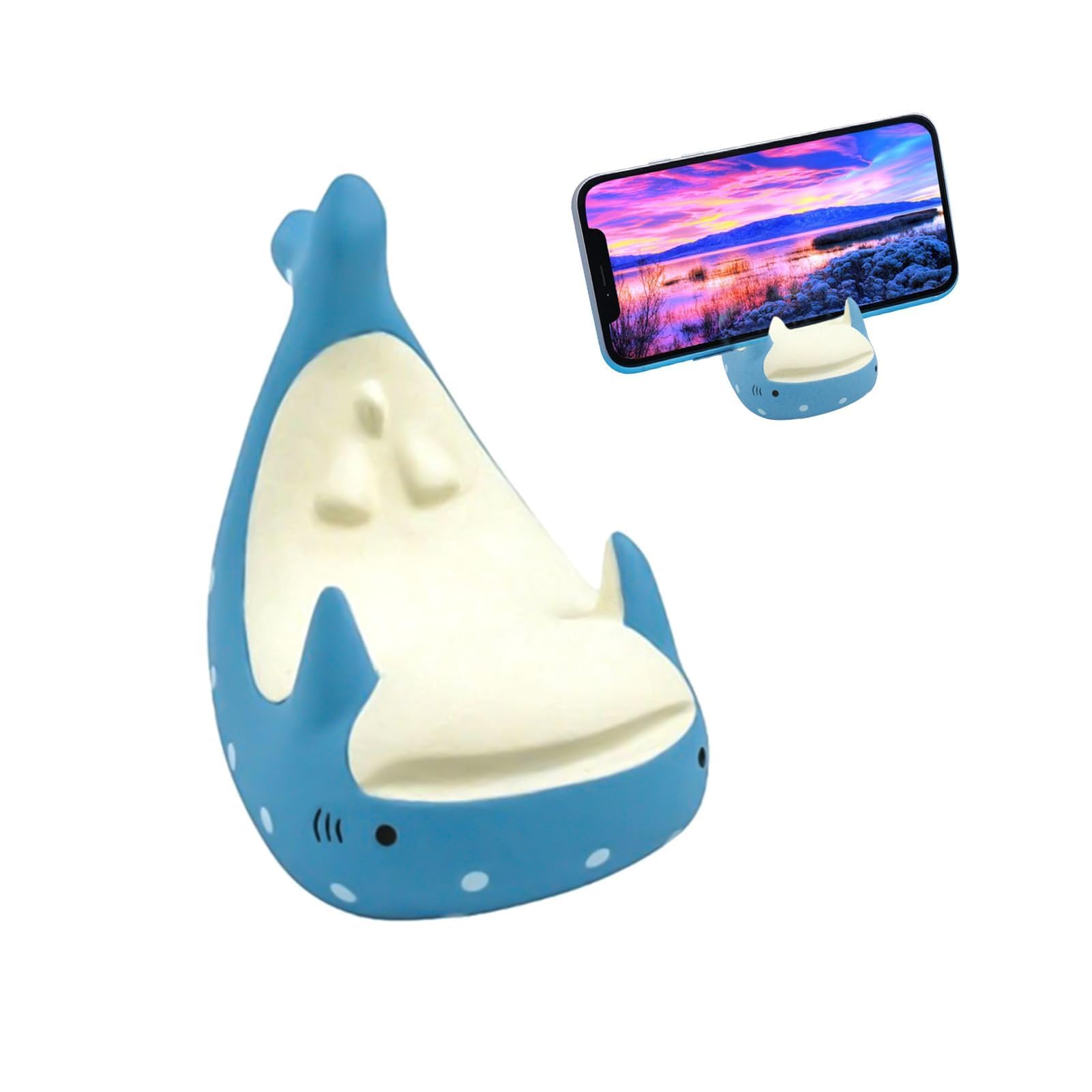Cyrank Small Phone Stand, Cute Shark Shape Small Desk Cellphone Stand Phone Holder for Desk Mount for Cellphone Tablets Cute Home Decor