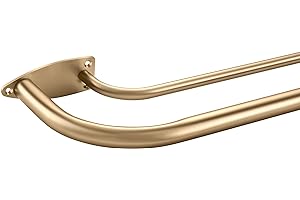 FUMLYATE Double Curtain Rod for 84-120 Inches Windows, Blackout Wrap Around Window Curtain Rods，1-inch Heavy Duty Adjustable Room Darkening Rustic Dual Drapery Curtain Rods for for Livingroom, Kitchen, Patio