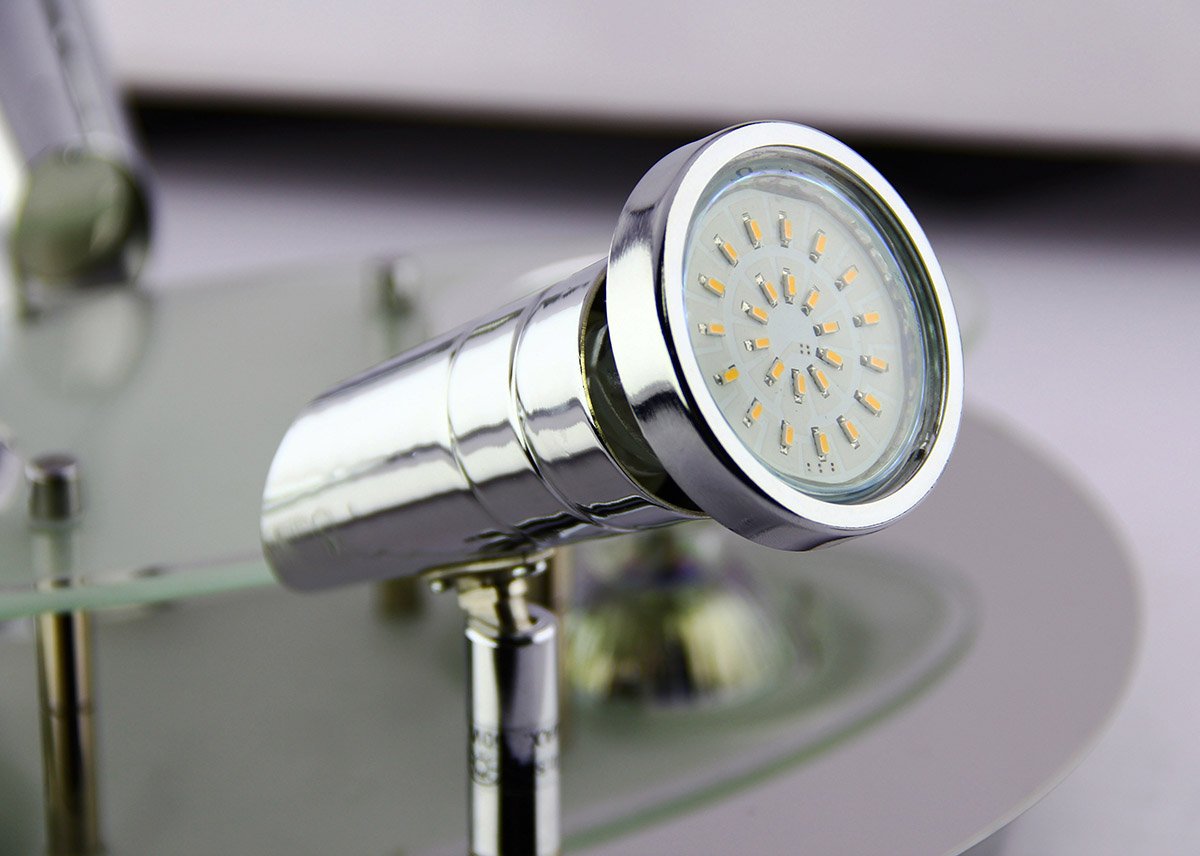 Trango ® plafonnier 4 ampoules lED design rond pour salle de bains en