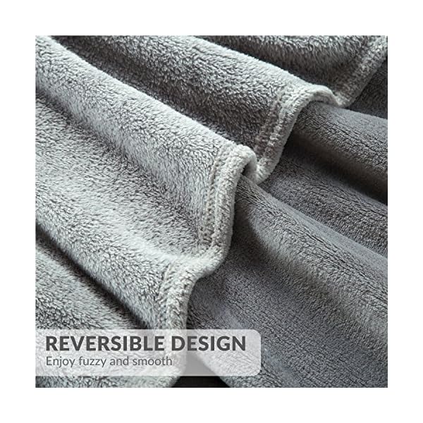 Bedsure Fleece Bed Blankets Queen Size Grey Soft Lightweight Plush