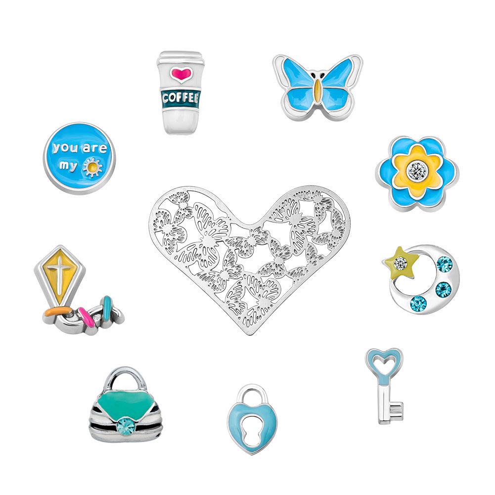 Blue Series Floating Charms Set for Glass Living Locket Necklace Bracelet