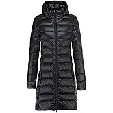 Baimiu Long Puffer Coat Women Winter Warm Packable Down Jacket Lightweight Oversized Slim Fit Hooded Jackets Duck Down Coats