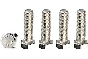 JUVIELICH 15Pcs M8 Hex Bolts M8x50mm Hex Head Bolts Stainless Steel 304 M8-1.25 Hex Bolt Fully Threaded Hex Tap Bolts Metric Hexagon Head Screw Machine Bolts Right Hand External Hex Drive