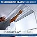 Hyperikon T8 4ft LED Hybrid Tube Light, Plug-and-Play, Instant Fit, Ballast Compatible or Single-End Powered Ballast Bypass, Fluorescent Replacement, 18W, Glass, 4000k, Clear - 6 Pack