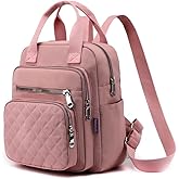 SULCET Small Backpack for Women Casual Quilted Square Bag Waterproof Multi Pockets Daypack Lightweight Top Handle Satchel