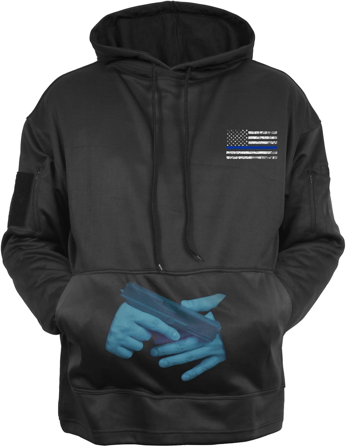Rothco Thin Blue Line Concealed Carry Hoodie: Clothing