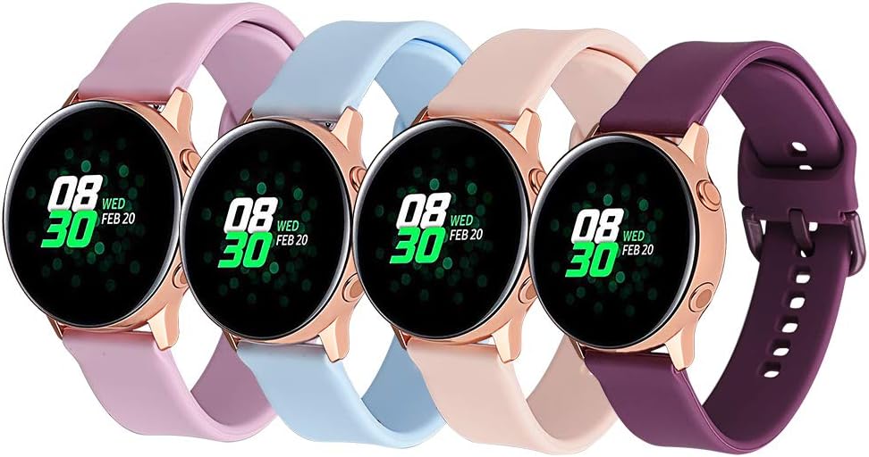 Baaletc Compatible with Samsung Galaxy Watch Active 40mm Strap & Galaxy Watch 42mm Strap,20mm Soft Silicone Sport Straps Women Men Replacement for Galaxy Watch/Gear Sport/Garmin Vivoactive 3