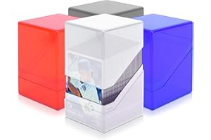 HOMTHY 4 Pack Card Deck Cases for Trading Cards, Acrylic Card Storage Boxes Holding 100+ Sleeved Cards Fit for YuGiOh, MTG and Sport Cards (4 Colors)