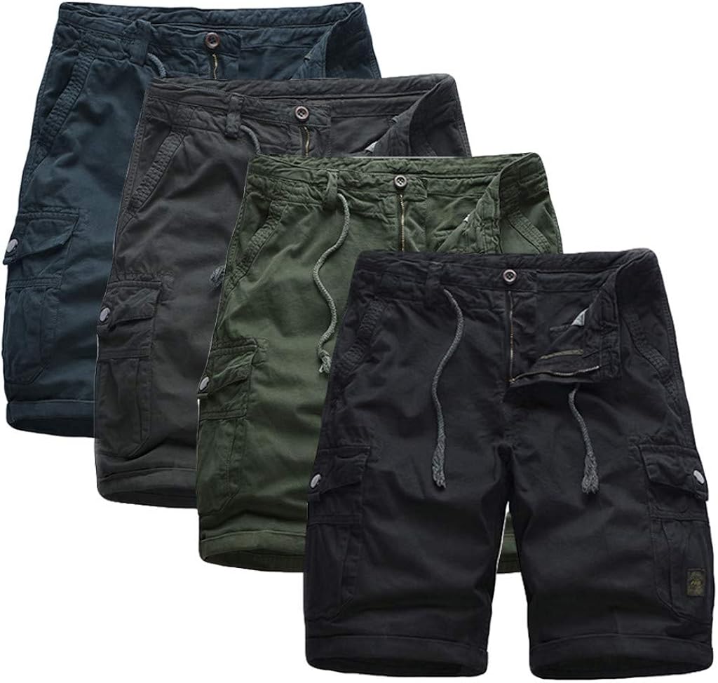 DIOMOR Classic Plus Size Relaxed Fit Big Pockets Drawstring Cargo Shorts for Men Casual Outdoor Comfy Hiking Walk Pants: Clothing