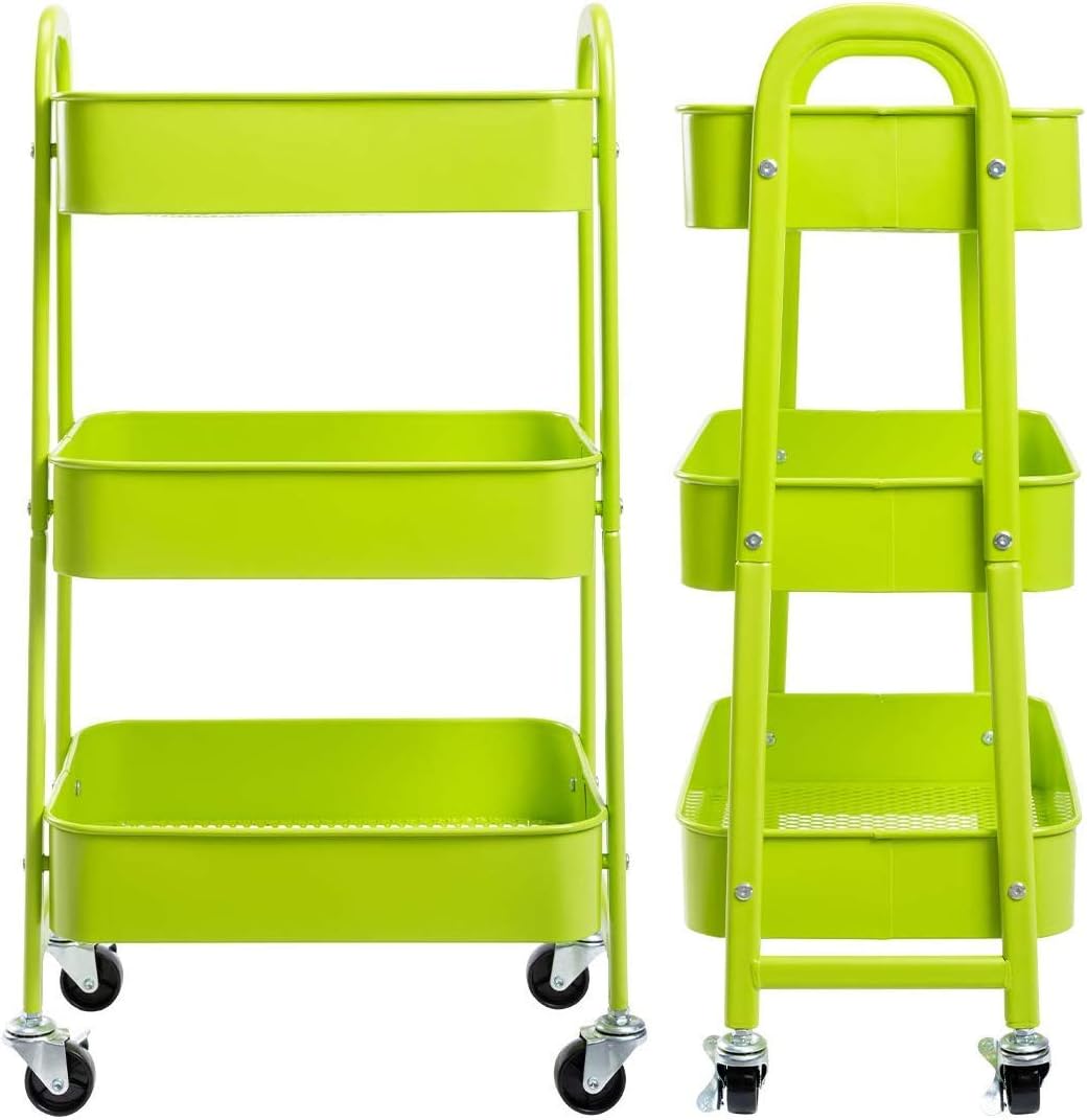 DOEWORKS Carro de Almacenamiento Carro de Servicios Metálicos de 3