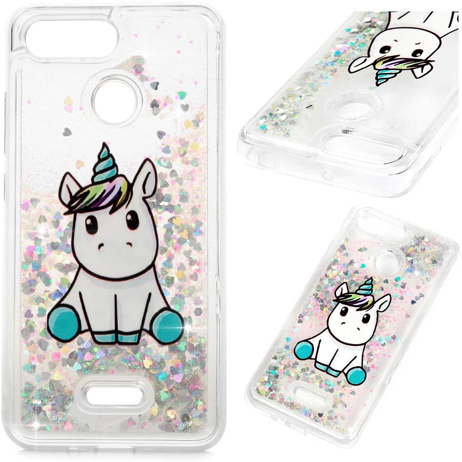 Xiaomi Redmi 6/6A Case, Quicksand Silicone Painting Cover TPU Floating Bling Thin Flexible Anti-Scratch Waterproof Bumper Glitter Protective Shell for Xiaomi Redmi 6/6A - Unicorn