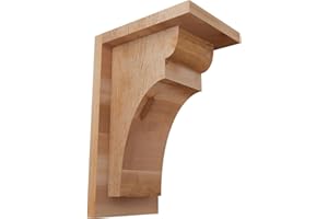 Ekena Millwork COR06X08X12YOR01RWR 6"W x 8"D x 12"H Yorktown Rough Sawn Corbel w/Backplate, Western Red Cedar
