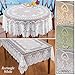 Collections Etc Crochet Lace Floral Tablecloth for Dining Room Accent or Layering Linens, Cream, 70