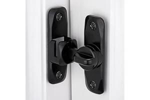 Wocoe 2 Packs Black 90/180 Degree Barn Door Lock，Flip Gate Latches - Premium Zinc Alloy Latch，for Sliding Doors, Barn Doors, Cabinet Doors，Bathroom, Garden, and Various Cabinetry Applications