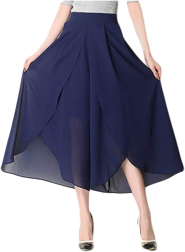 Damen Chiffon Hose - Elegante Weite Hose Mit Hoher Taille Für Party & Alltag