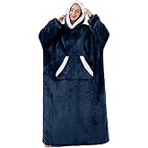 Sioloc Wearable Blanket Hoodie for Women/Kids/Men, Oversized & Cozy Sherpa Lined Hoodie Sweatshirt Blanket
