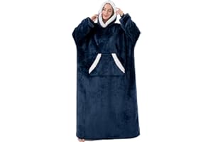 Sioloc Wearable Blanket Hoodie for Women/Kids/Men, Oversized & Cozy Sherpa Lined Hoodie Sweatshirt Blanket