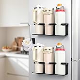 ZOSIX Magnetic Stanley Cup Holder for Fridge, Water Bottle Organizer Compatible with Stanley Cup/Owala/Hydrojug/Brumate/Simple Modern, Tumbler Organizer with Cup Lid Holder