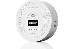 WGRLIT Explosion-Proof Natural Gas Detector Alarm - Ultra-Sensitive CH4/Propane Gas Leak Alert with 85dB Siren & Strobe Light, 10-Second Response Battery Methane Gas Monitor for Home RV Battery Include