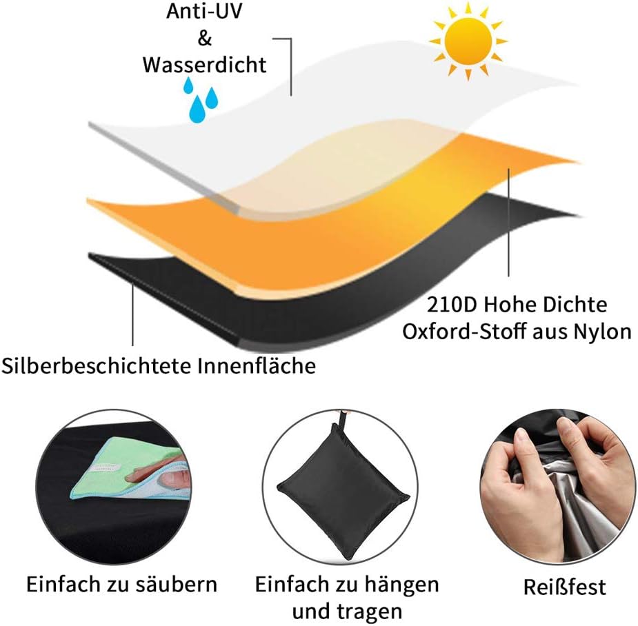 VVHOOY Mobility Scooter Cover,210D Oxford Heavy Duty Waterproof 4 Wheeled Power Scooter Travel Storage Cover All Weather Outdoor Protection 67 x 24 x 46 inch/170 x 61 x 117 cm - Image 4