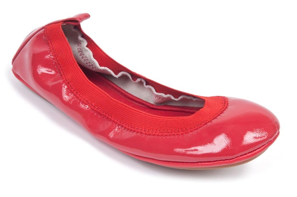 womens red patent leather flats