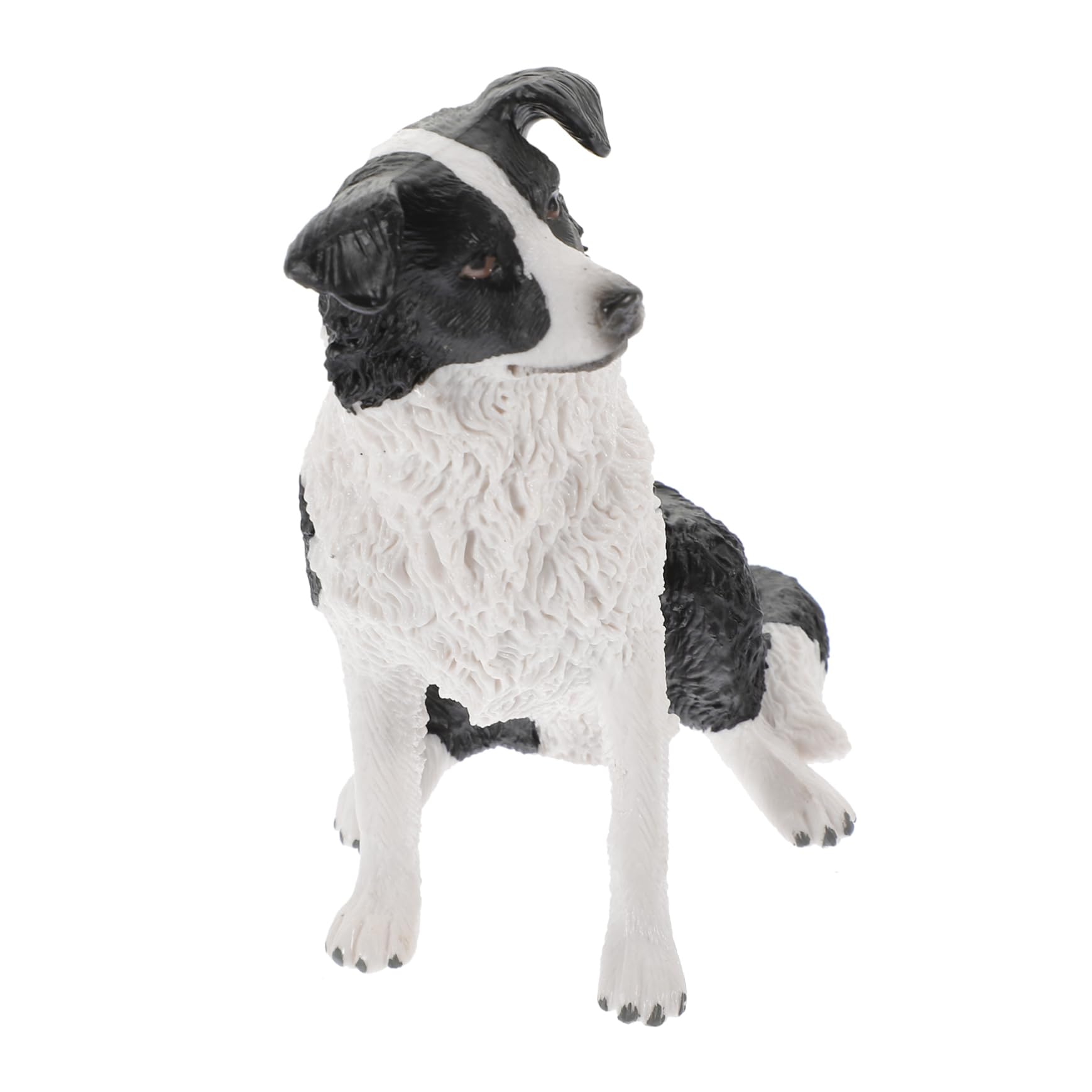 MAGICLULU Realistic Border Collie Model Small Pet Simulation Dog Figurine Educational Decorative Animal Model for Kids Tabletop Display