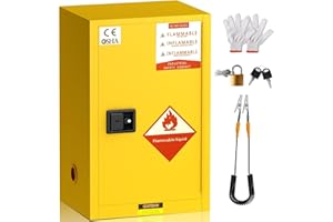 YTOXEO 35" H x 23" W x 18" D Flammable Storage Cabinet, 16 Gallon Thickened Galvanized Steel Flammable Safety Cabinet, Fire Safety with Adjustable Shelf, for Industrial and Home Use