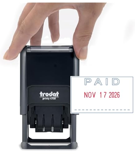Trodat Printy 4750 Self Inking Date Stamp with Approved, Copy