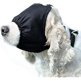 DELIFUR Dog Muzzle Pet Eye Cover Dog Blindfold Thunder Cap for Dogs Eye Mask Nylon Shading for Grooming Anti Car Sickness Adjustable(Regular, M)