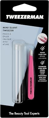 Tweezerman Neon Pink Mini Slant Tweezer Stainless Steel Eyebrow Precision view 3