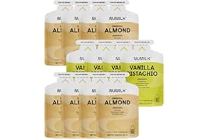 Numilk Pouches Variety 12-Pack (8 - Original Almond / 4 - Vanilla Pistachio) - Creamy Plant-Based Milk in Seconds - Easy-to-Use with the Numilk Nut Milk Maker Machine - One Pouch Makes 32oz