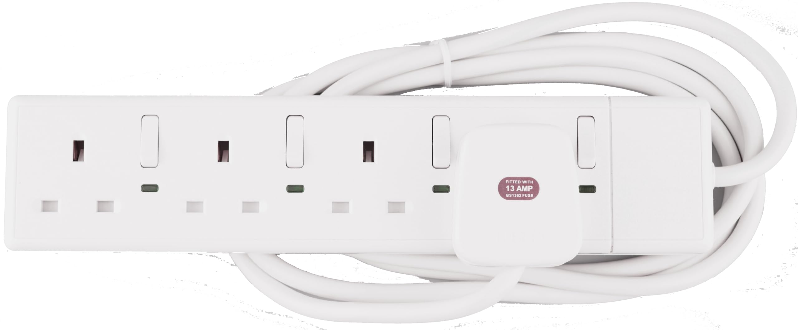 WK Electrical - 4 Way / 2 Metre Switched Extension Lead